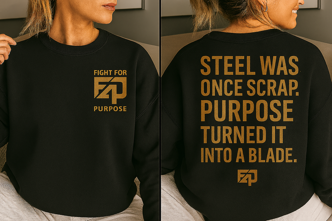 F4P “Steel & Purpose” Premium Crewneck – Beige Edition
