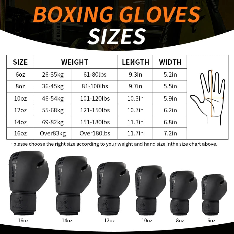 8/10/12/14/16oz Professional Boxing Gloves